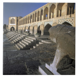 Asia, Iran, Isfahan. Pol-e Khaju Bridge. Tile