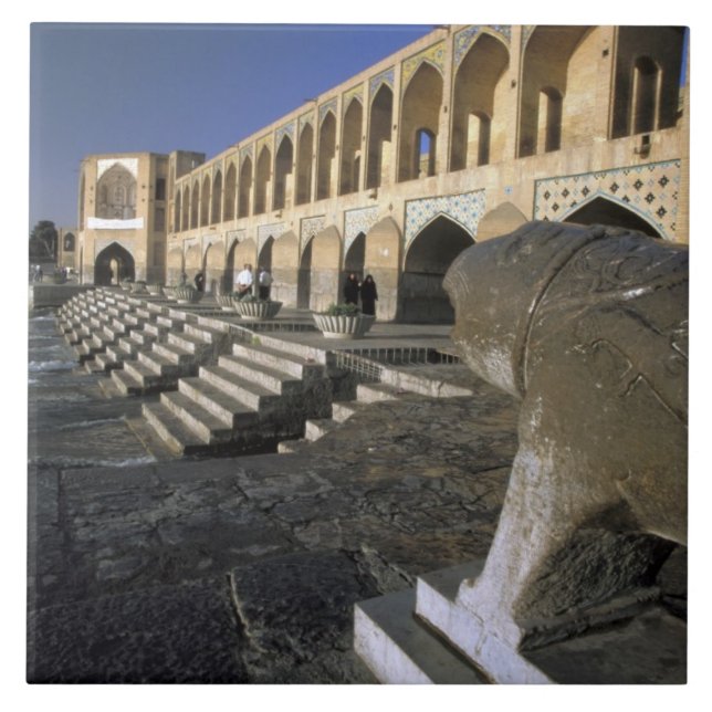 Asia, Iran, Isfahan. Pol-e Khaju Bridge. Tile (Front)