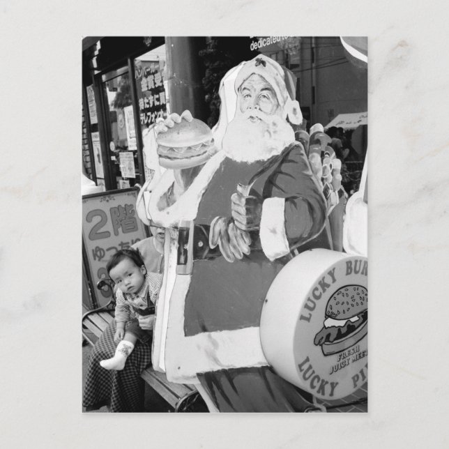 Asia, Japan, Hakodate. Santa Claus in Japan Holiday Postcard (Front)