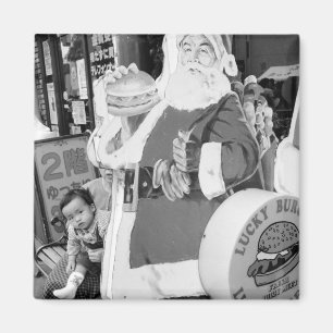 Asia, Japan, Hakodate. Santa Claus in Japan Magnet