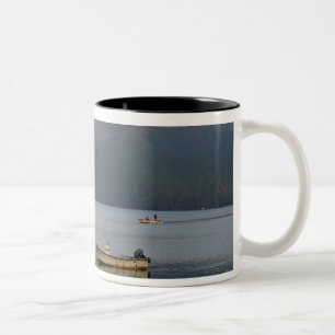 Asia, Japan, Hakone. Early morning views of Mt. Two-Tone Coffee Mug