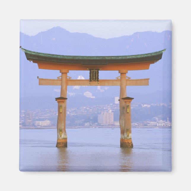 Asia, Japan, Hiroshima. Mivaiima. Torii Gate Magnet (Front)