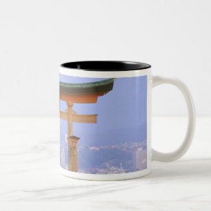 Asia, Japan, Hiroshima. Mivaiima. Torii Gate Two-Tone Coffee Mug