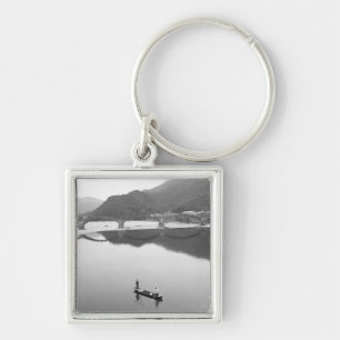 Asia, Japan, Iwakuni. Fishermen and historic 2 Key Ring