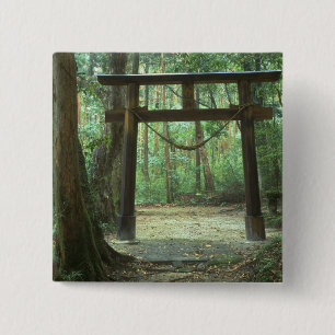 Asia, Japan, Kagoshima, Yakushima, Mountain 15 Cm Square Badge