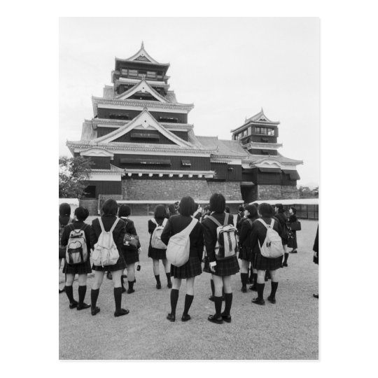 Asia, Japan, Kumamoto. Schoolchildren at Postcard