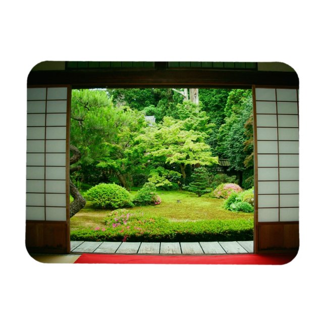 Asia, Japan, Kyoto. Zen Garden 2 Magnet (Horizontal)