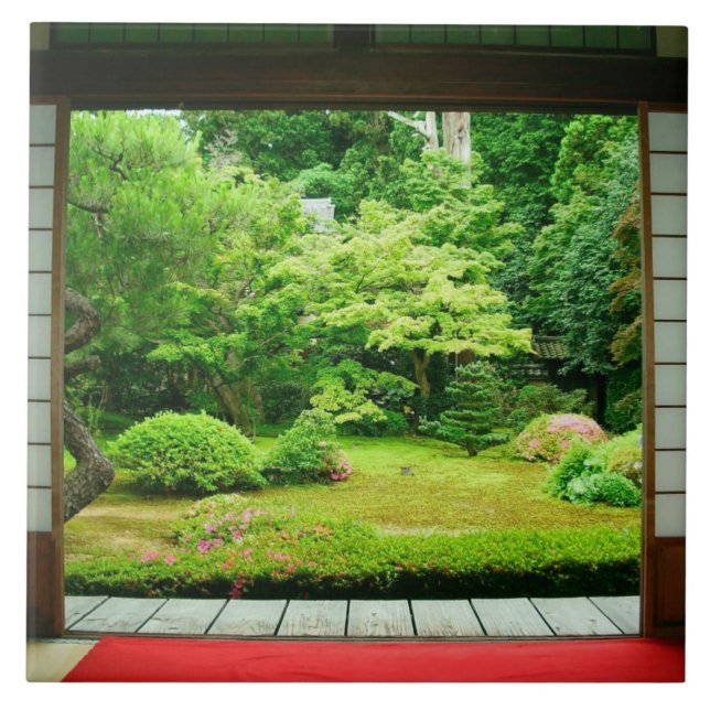 Asia, Japan, Kyoto. Zen Garden 2 Tile (Front)