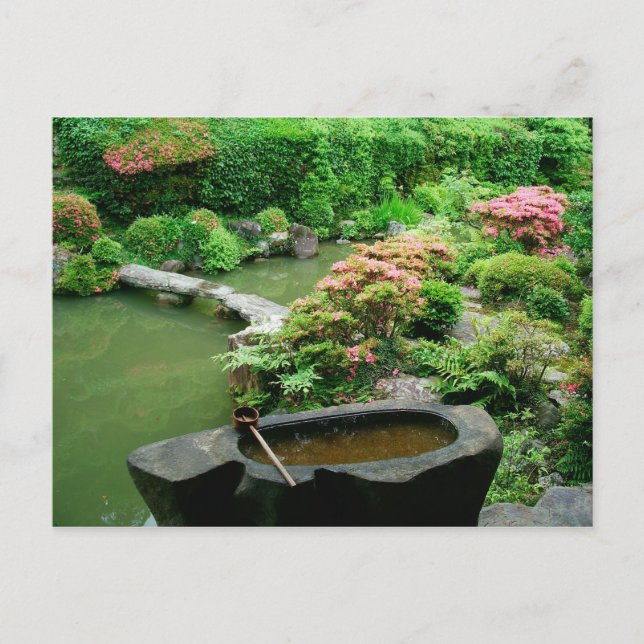 Asia, Japan, Kyoto. Zen Garden Postcard (Front)