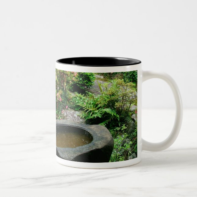 Asia, Japan, Kyoto. Zen Garden Two-Tone Coffee Mug (Right)