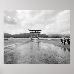 Asia, Japan, Myajima. The Torri Gate Poster
