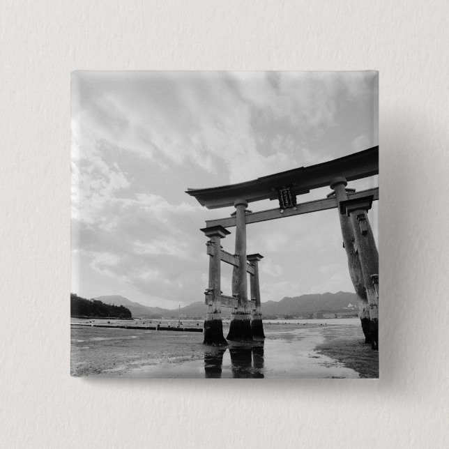 Asia, Japan, Myajima. Torri Gate 2 15 Cm Square Badge (Front)