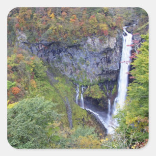 Asia, Japan, Nikko. Kegon waterfall of Nikko, a Square Sticker
