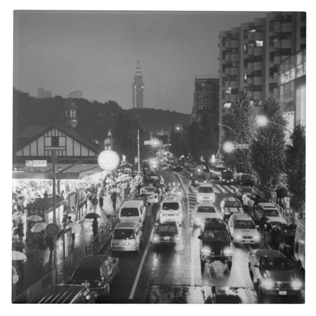 Asia, Japan, Tokyo. Evening, Harajuku Station, Tile (Front)
