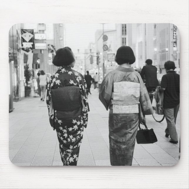 Asia, Japan, Tokyo. Geishas on the Ginza. Mouse Mat (Front)