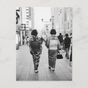 Asia, Japan, Tokyo. Geishas on the Ginza. Postcard