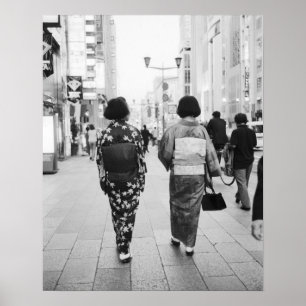Asia, Japan, Tokyo. Geishas on the Ginza. Poster