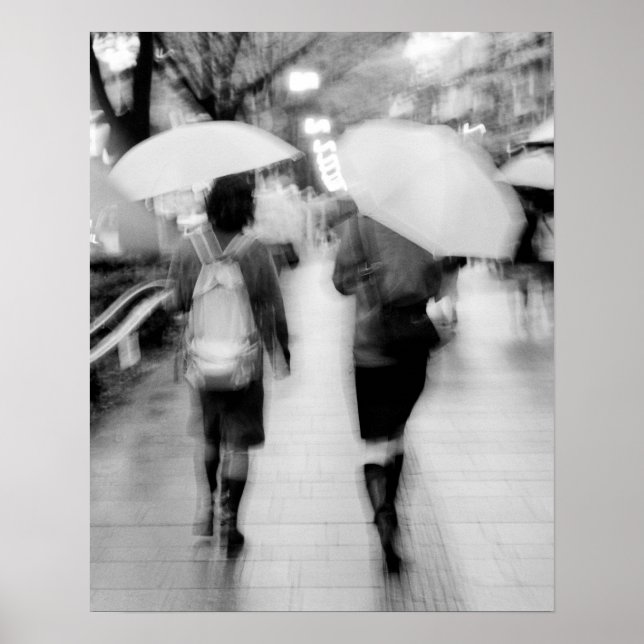 Asia, Japan, Tokyo. Young women and umbrellas. Poster (Front)