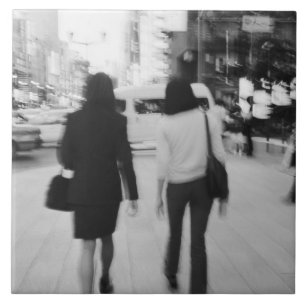 Asia, Japan, Tokyo. Young women on the Ginza. Tile