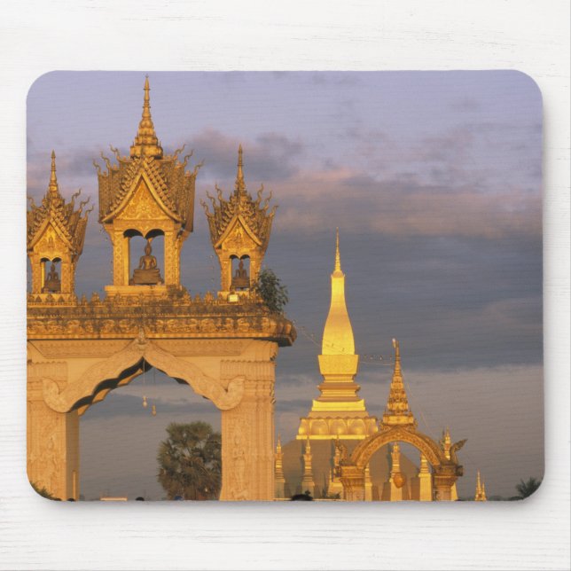 Asia, Laos, Vientiane. That Luang Temple. Mouse Mat (Front)