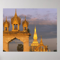 Asia, Laos, Vientiane. That Luang Temple.