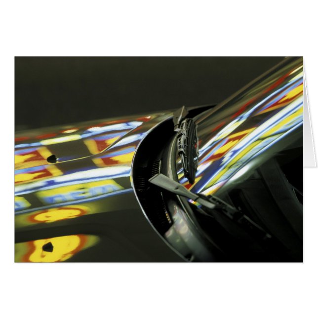 Asia, Malaysia, Melaka. Neon reflections in car (Front Horizontal)