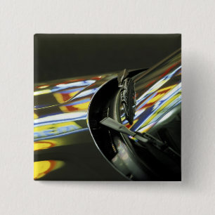 Asia, Malaysia, Melaka. Neon reflections in car 15 Cm Square Badge