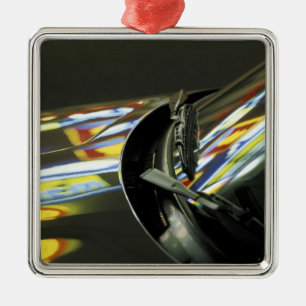 Asia, Malaysia, Melaka. Neon reflections in car Metal Tree Decoration