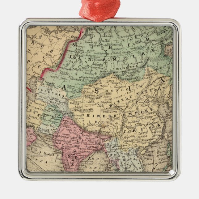 Asia Map by Mitchell Metal Tree Decoration (Front)