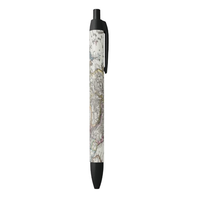 Asia Map by Stieler Black Ink Pen (Bottom (Vertical))