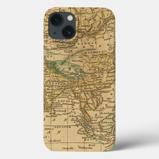 Asia  Map by Worcester Case-Mate iPhone Case (Back)