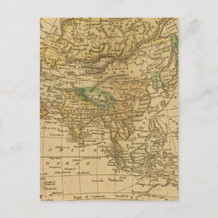Asia  Map by Worcester Postcard
