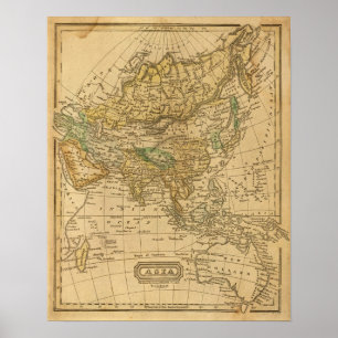 Asia  Map by Worcester Poster