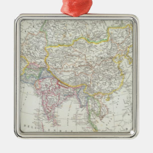 Asia Map Metal Tree Decoration
