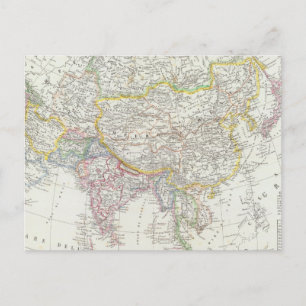 Asia Map Postcard