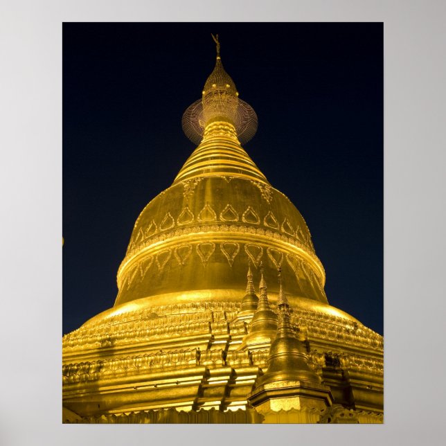 Asia, Mayanmar, Yangon, Buddhist temple in Poster (Front)