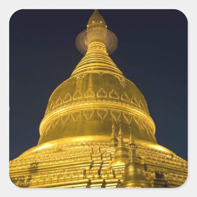 Asia, Mayanmar, Yangon, Buddhist temple in Square Sticker (Front)