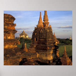 Asia, Myanmar, Bagan. Ancient temples and Poster