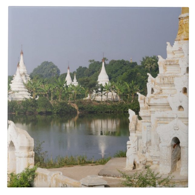 Asia, Myanmar (Burma), Mandalay. A buddhist Tile (Front)
