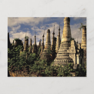 Asia, Myanmar, Inle Lake. Ancient ruins of Postcard