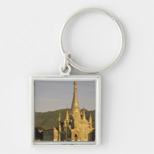 Asia, Myanmar, Inle Lake. Pagodas. Key Ring