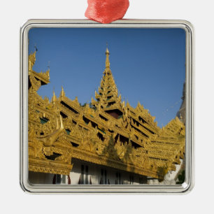 Asia, Myanmar, Yangon. Golden stupa of Shwedagon 2 Metal Tree Decoration