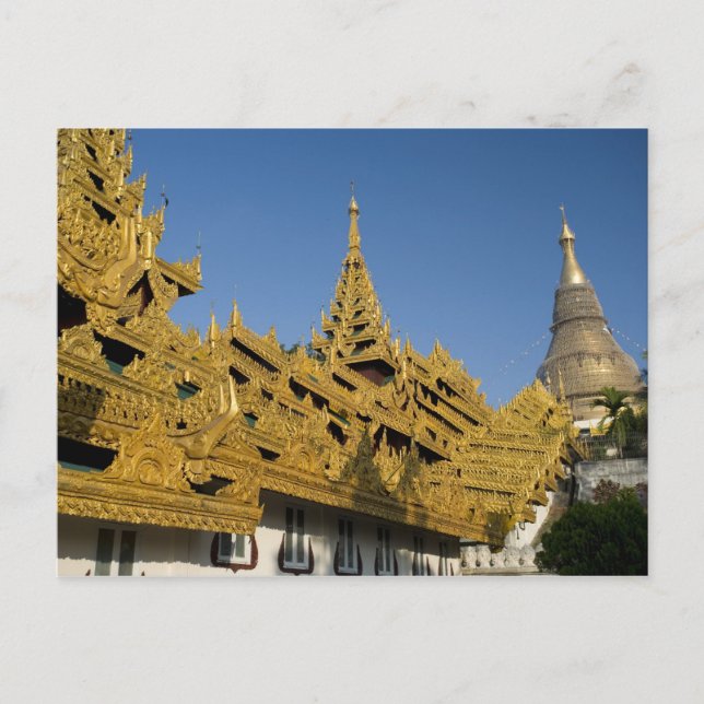 Asia, Myanmar, Yangon. Golden stupa of Shwedagon 2 Postcard (Front)