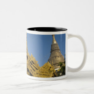 Asia, Myanmar, Yangon. Golden stupa of Shwedagon 2 Two-Tone Coffee Mug