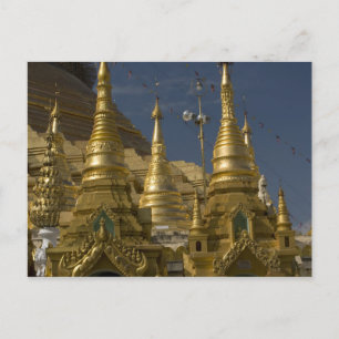 Asia, Myanmar, Yangon. Golden stupa of Shwedagon Postcard