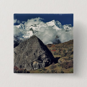 Asia, Nepal, Sagarmatha NP. A Buddhist prayer 15 Cm Square Badge