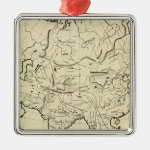 Asia outline map metal tree decoration