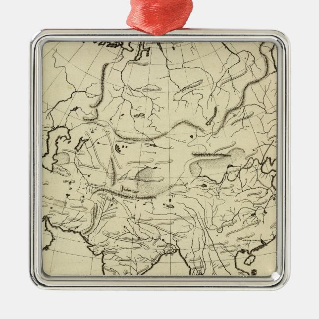 Asia outline map metal tree decoration (Front)