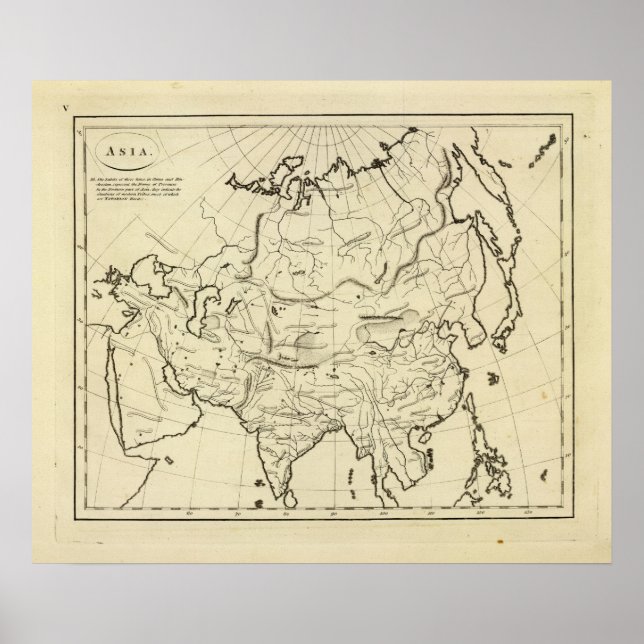 Asia outline map poster (Front)