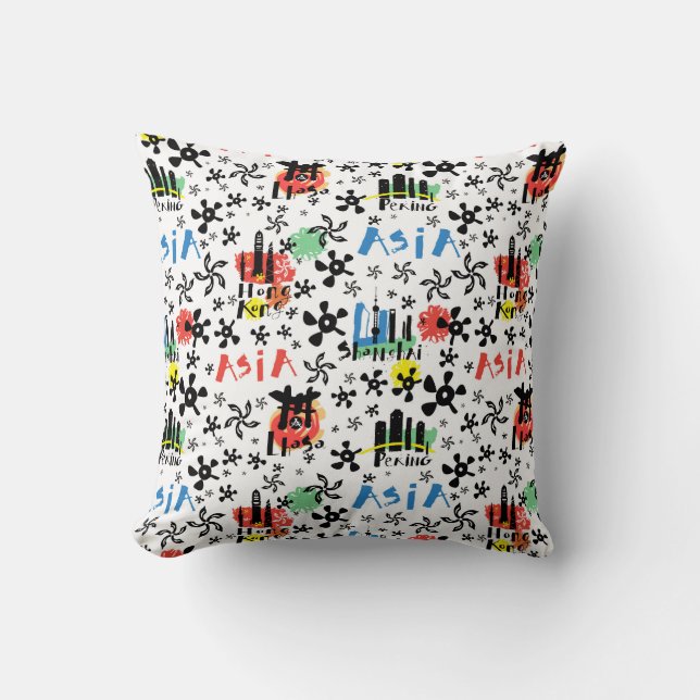 Asia | Symbols Pattern Cushion (Front)